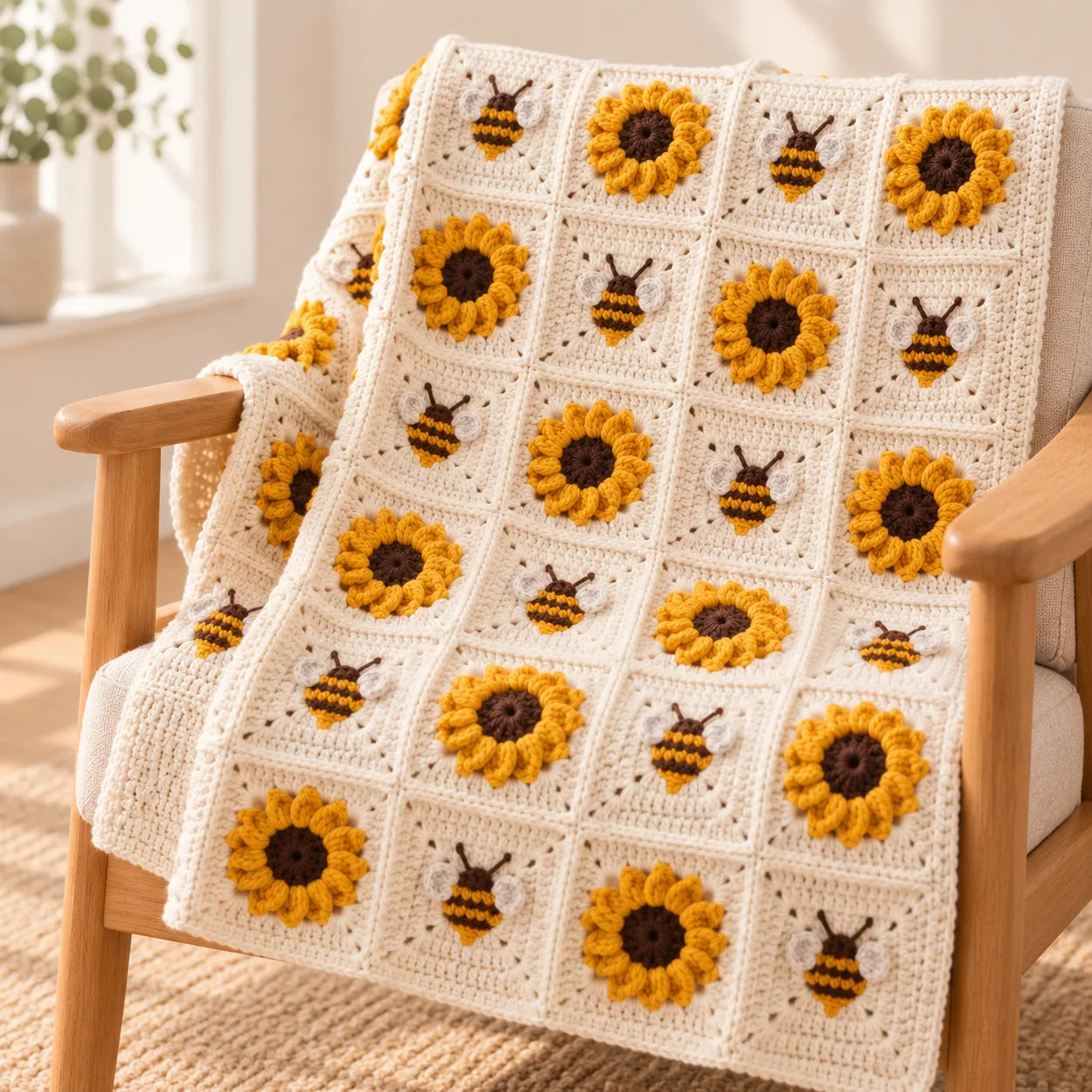 Sunflower & Bee Blanket
