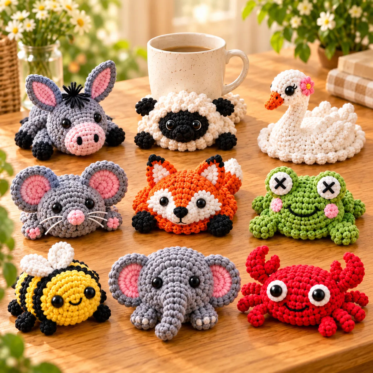 28 Pop-Up Coasters Crochet Patterns