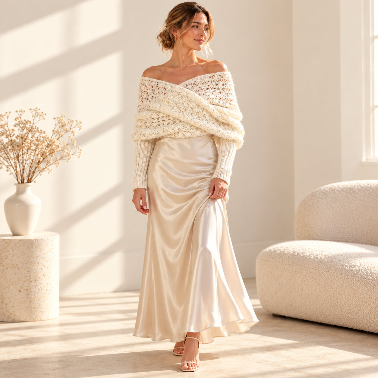 Ivory Whisper Sweater Scarf Crochet Pattern