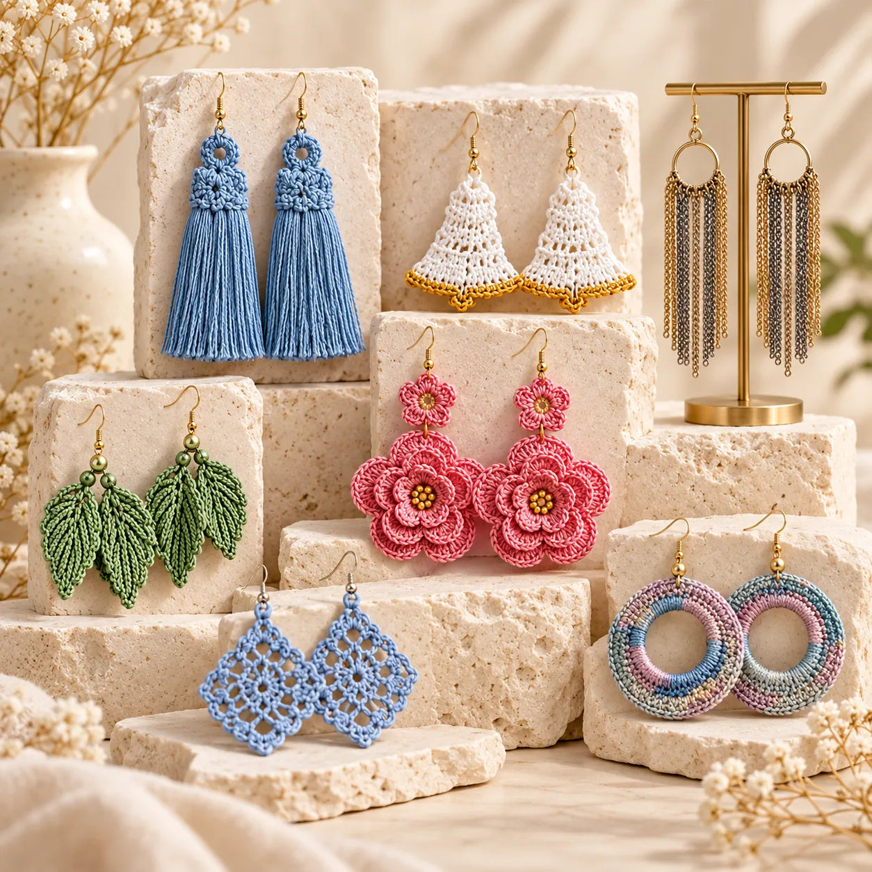 50 Lace & Loop Crochet Earrings Collection