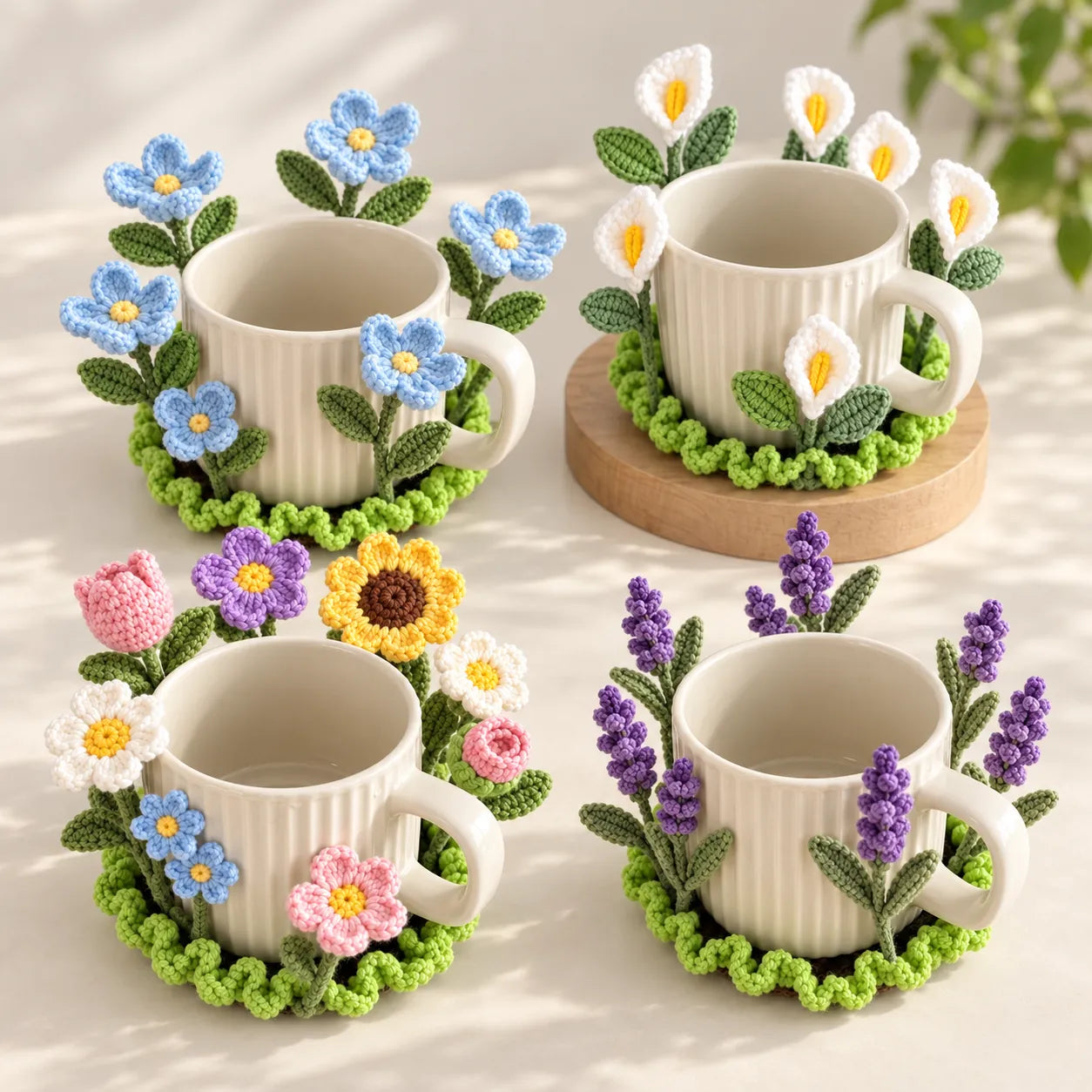 10+ Popping Flower Coasters Crochet Pattern Bundle