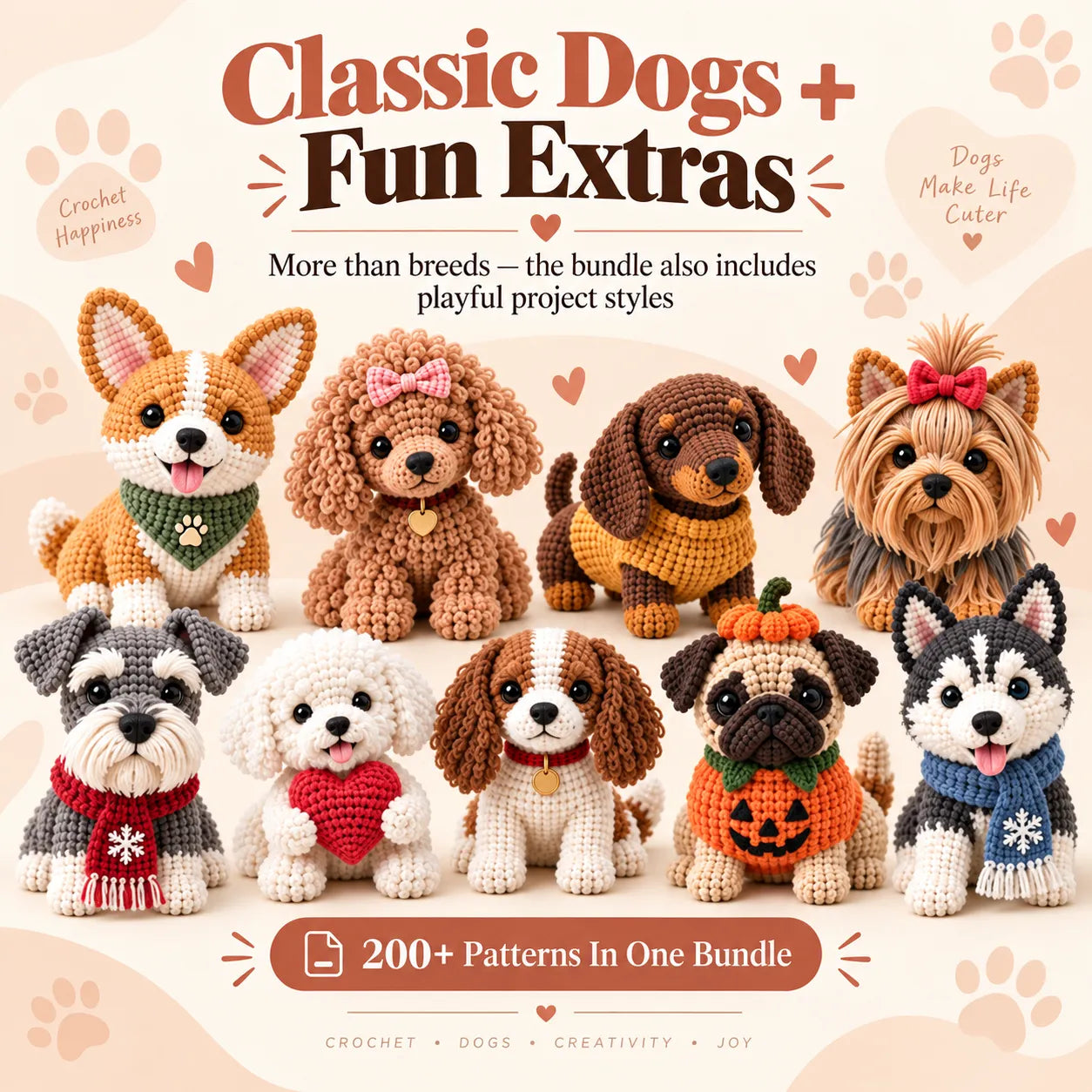 200+ Dog Crochet Patterns Bundle