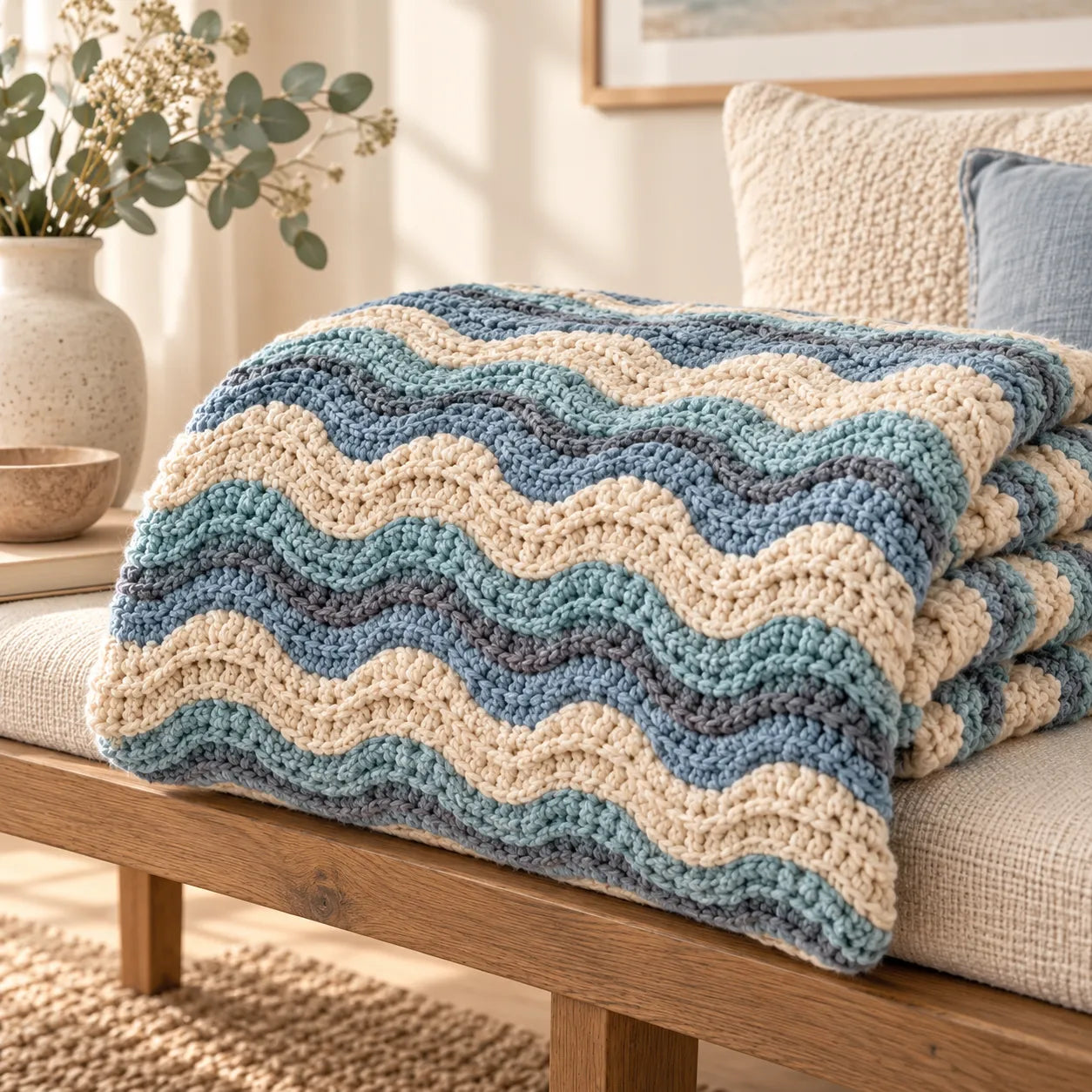 Coastal Calm Blanket Crochet Pattern