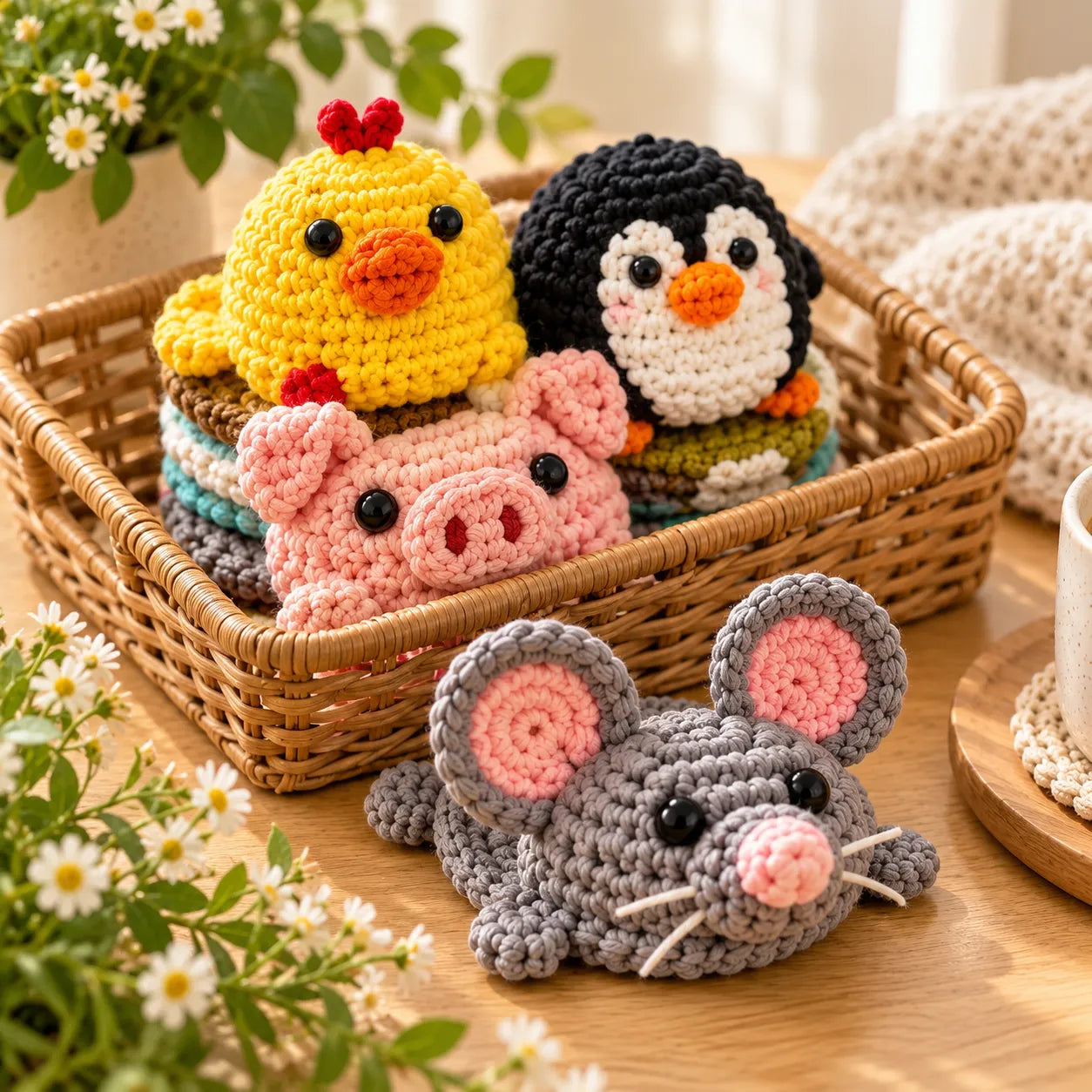 28 Pop-Up Coasters Crochet Patterns