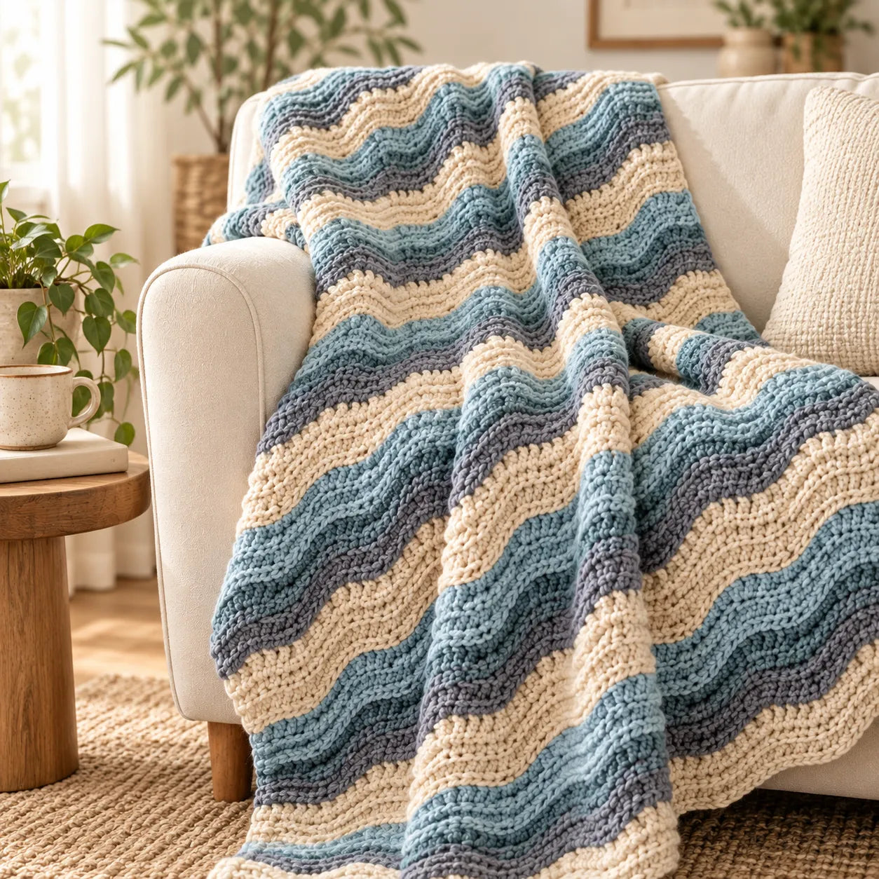 Coastal Calm Blanket Crochet Pattern