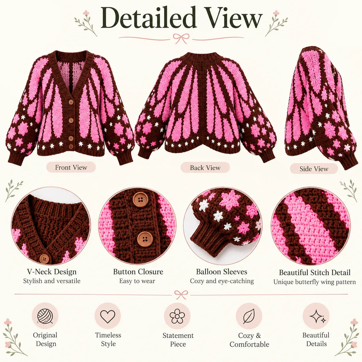 Flutterbloom Cardigan Crochet Pattern
