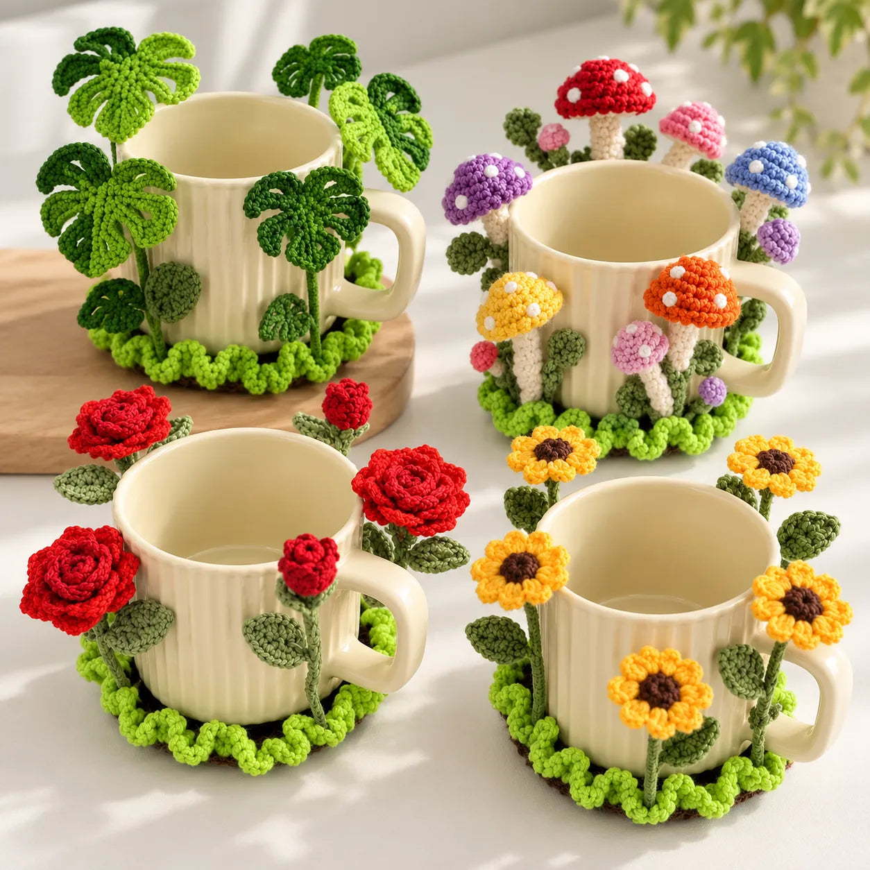 10+ Popping Flower Coasters Crochet Pattern Bundle