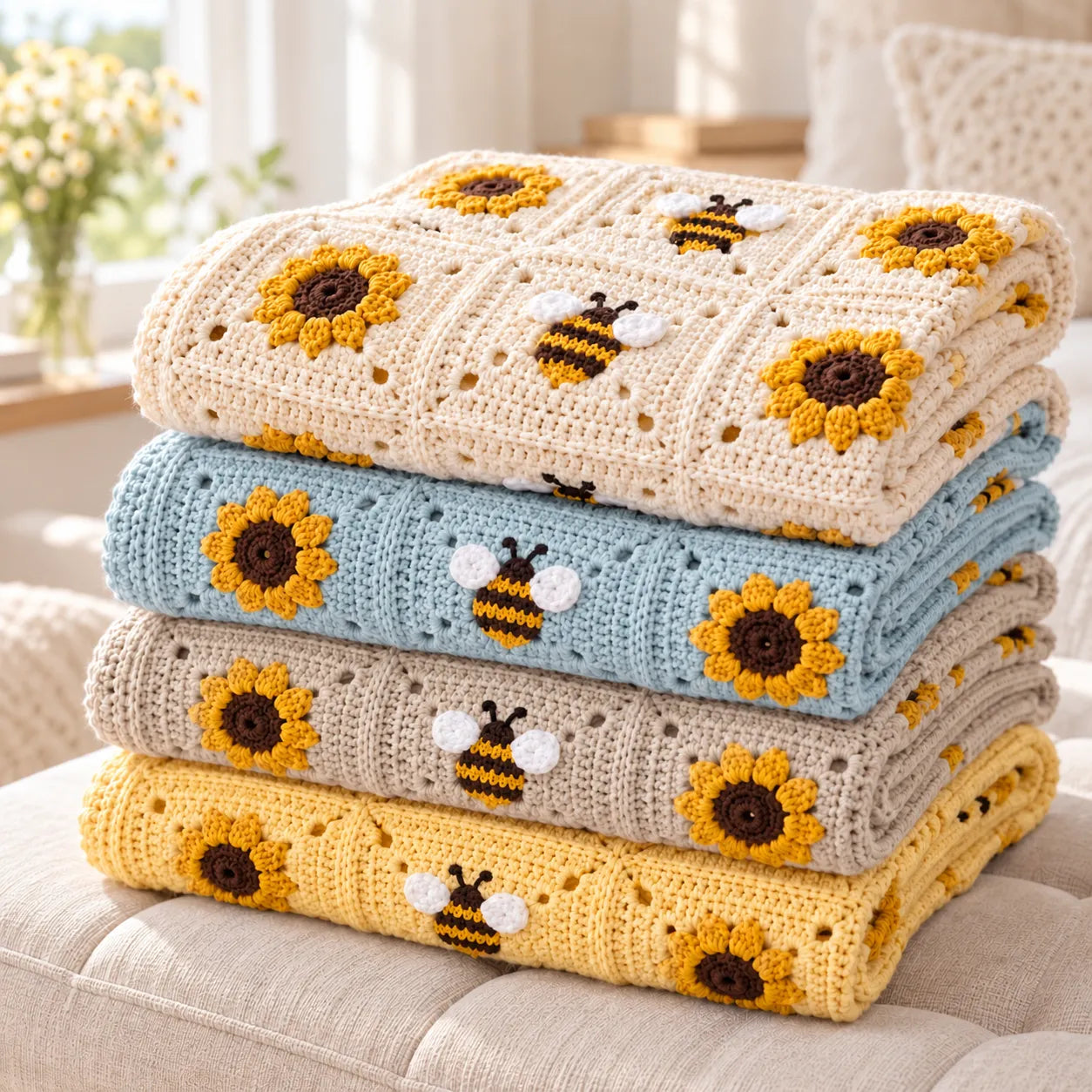 Sunflower & Bee Blanket