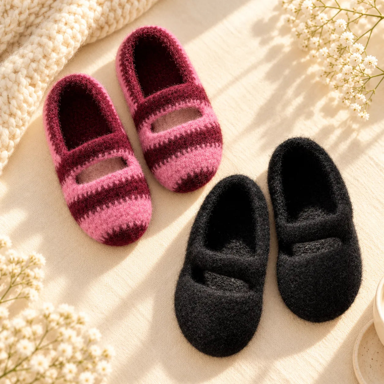 Balletcore Felted Slippers Crochet Pattern