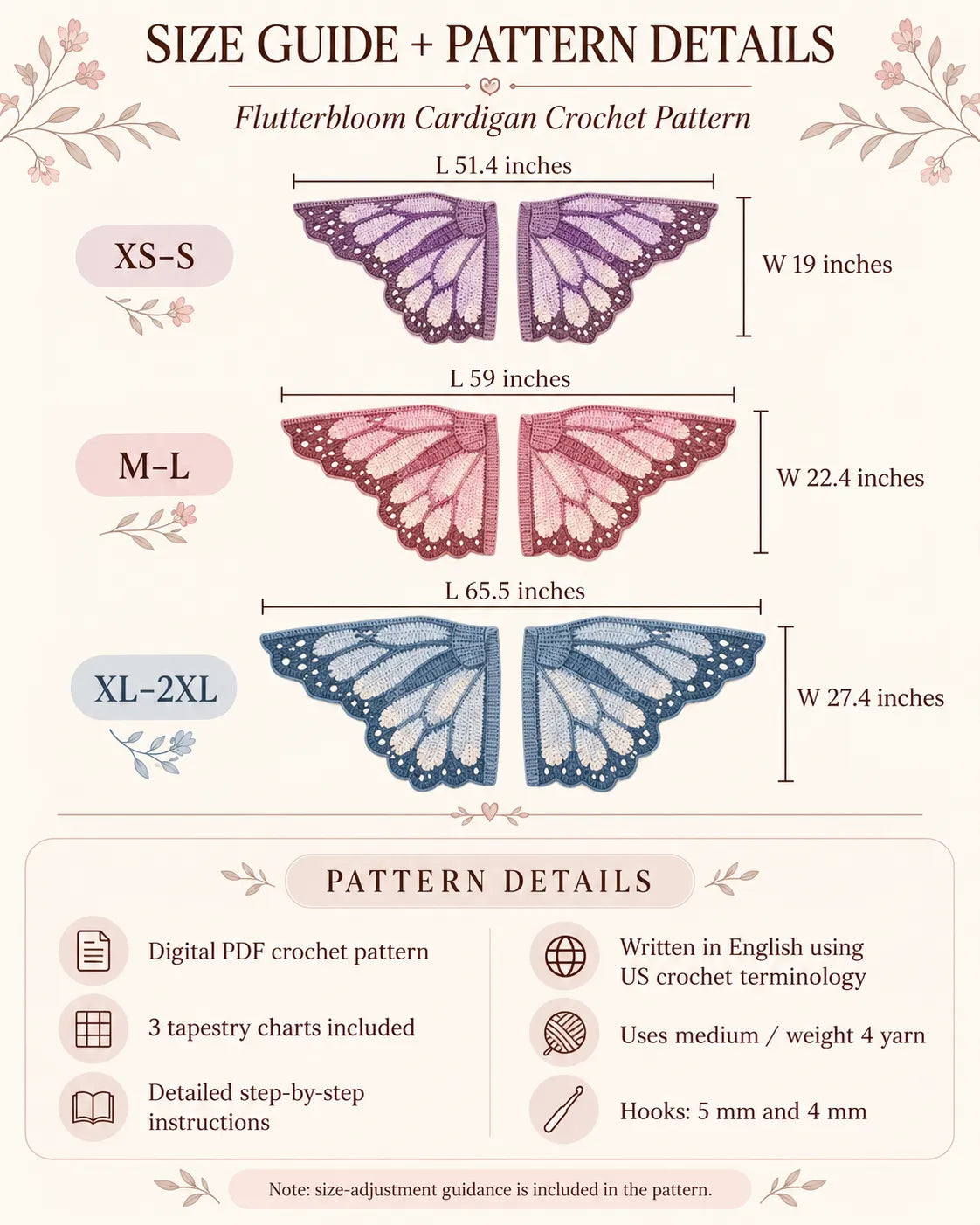 Flutterbloom Cardigan Crochet Pattern