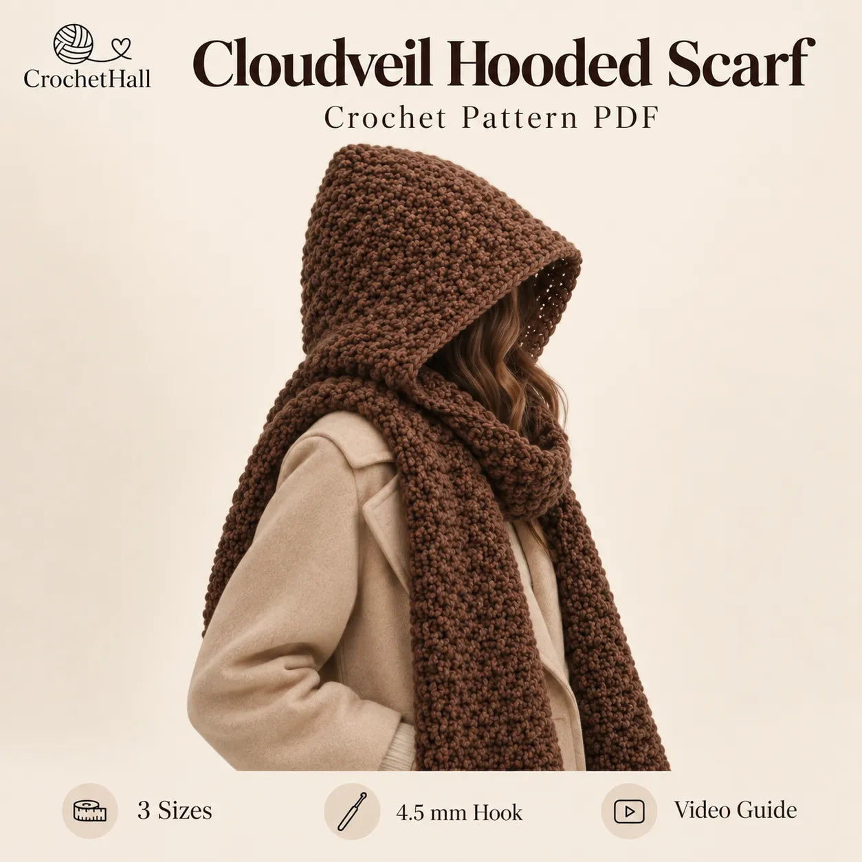 Cloudveil Hooded Scarf Crochet Pattern