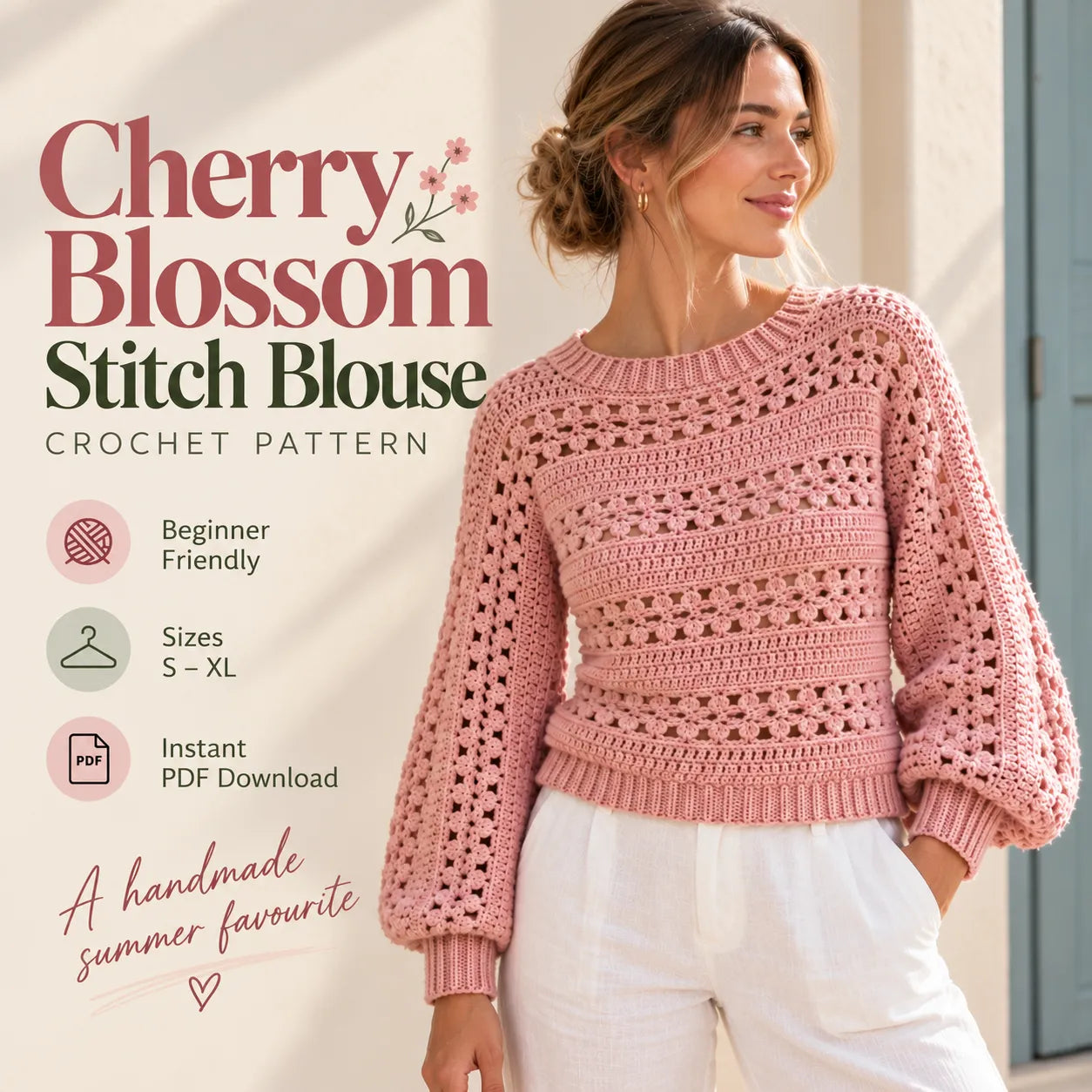 Cherry Blossom Stitch Blouse Crochet Pattern – Crochet Hall
