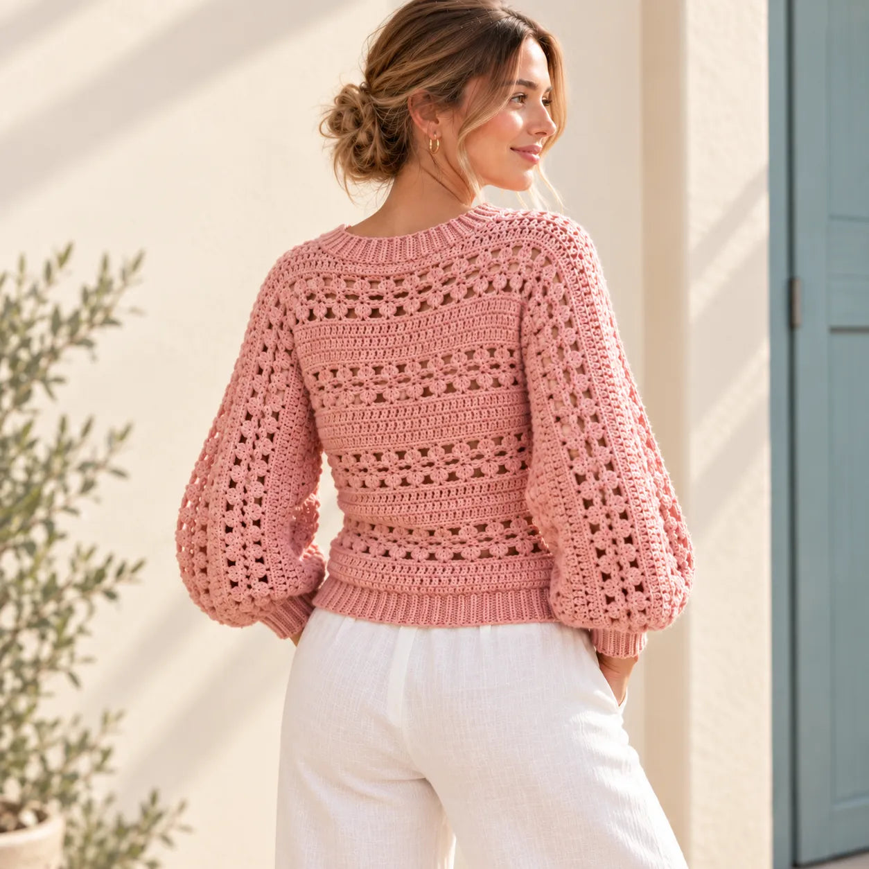 Cherry Blossom Stitch Blouse Crochet Pattern