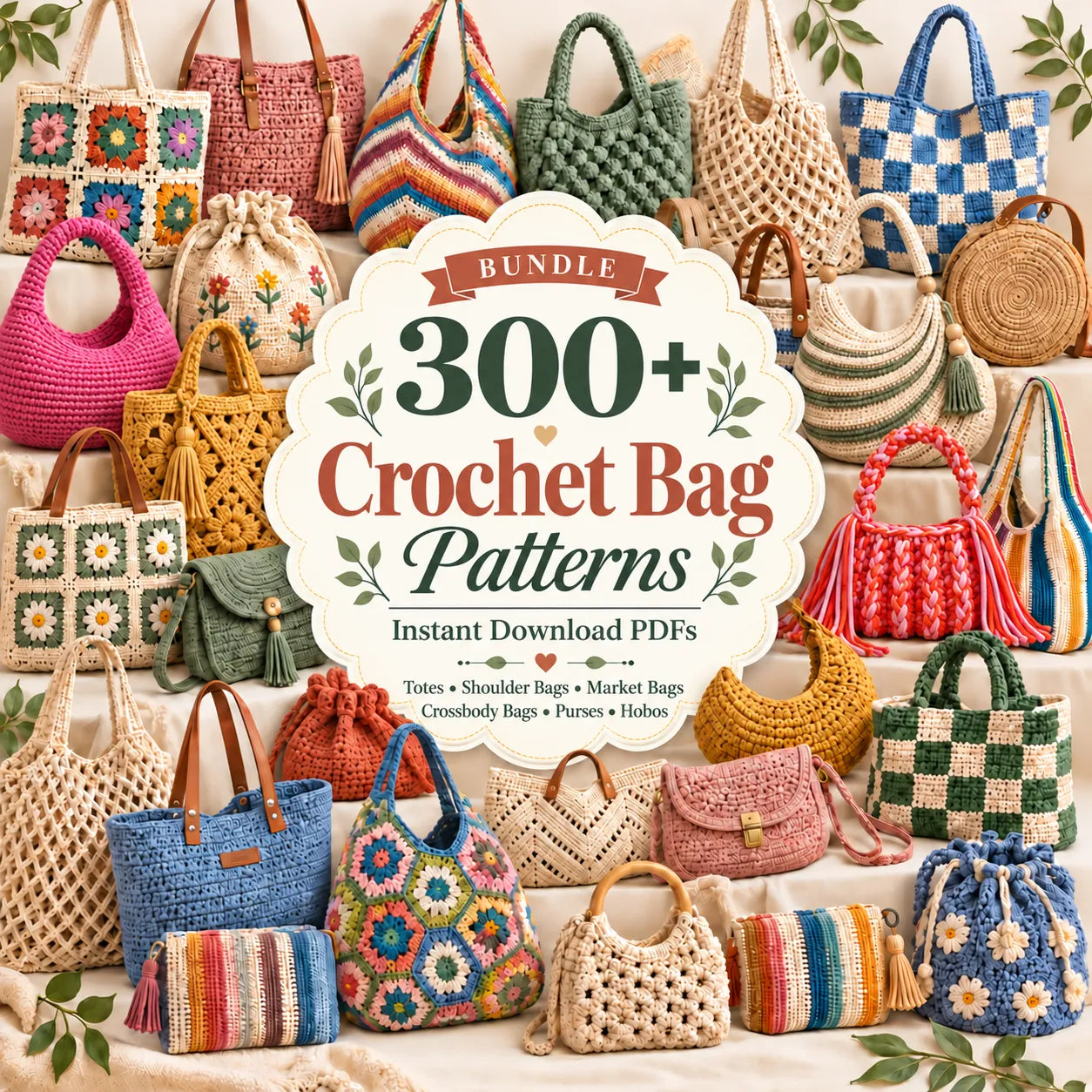 300+ Crochet Bag Patterns Bundle