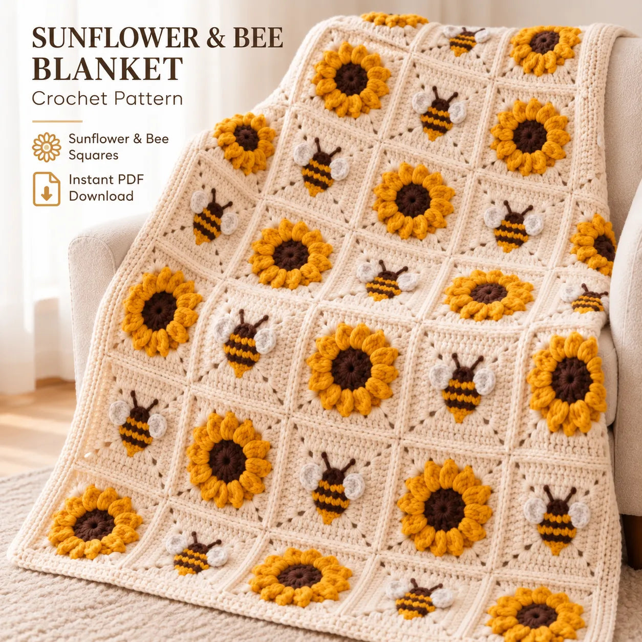 Sunflower & Bee Blanket