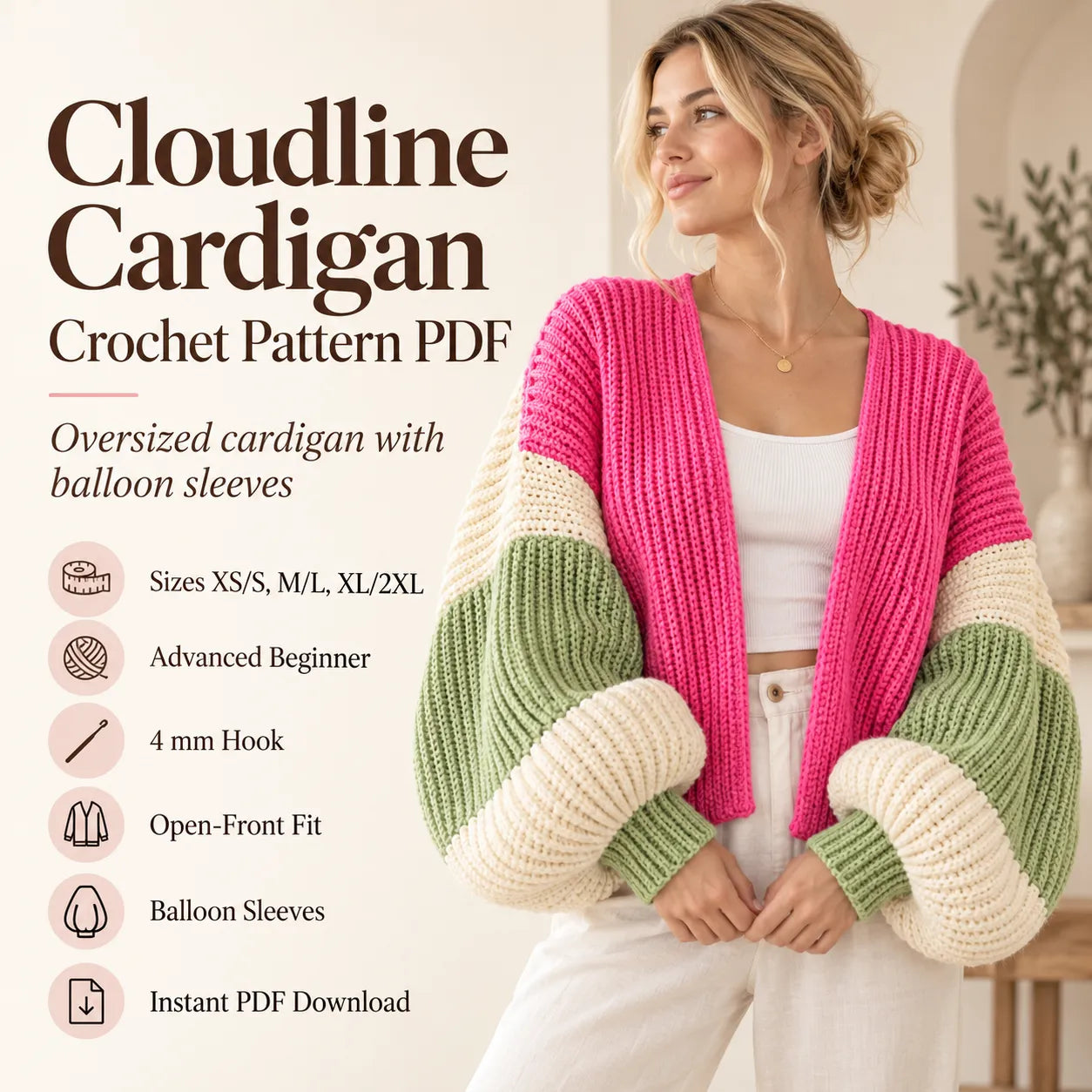 Cloudline Cardigan Crochet Pattern