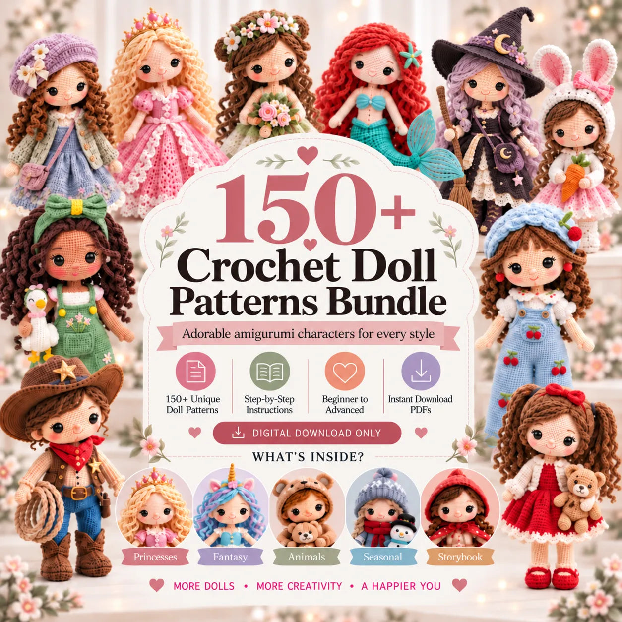 150+ Crochet Doll Patterns Bundle