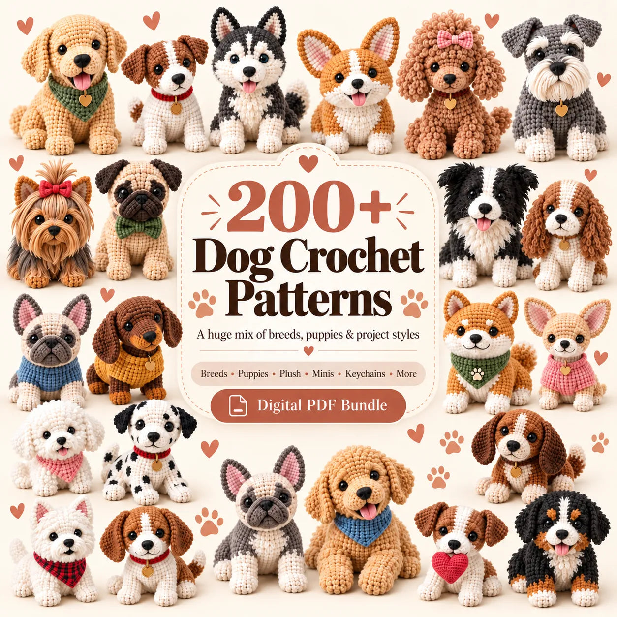 200+ Dog Crochet Patterns Bundle